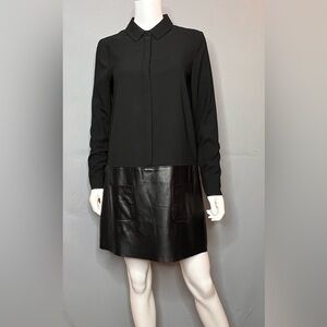 Rachel Zoe black Dress with Leather skirt . NWOT